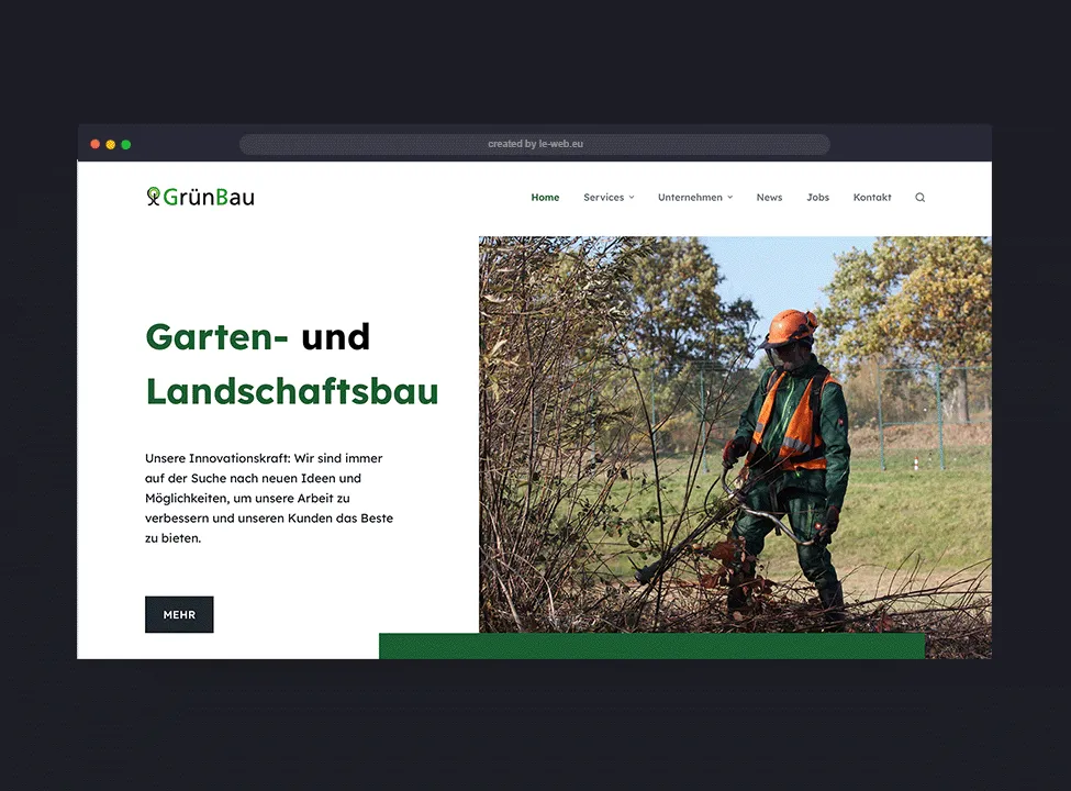 Website der ST GrünBau GmbH