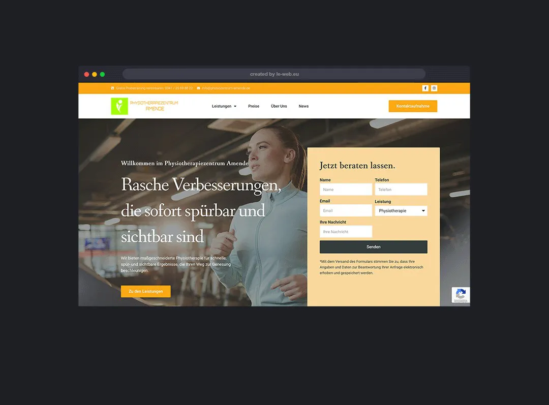 Website für eine Physiotherapiepraxis